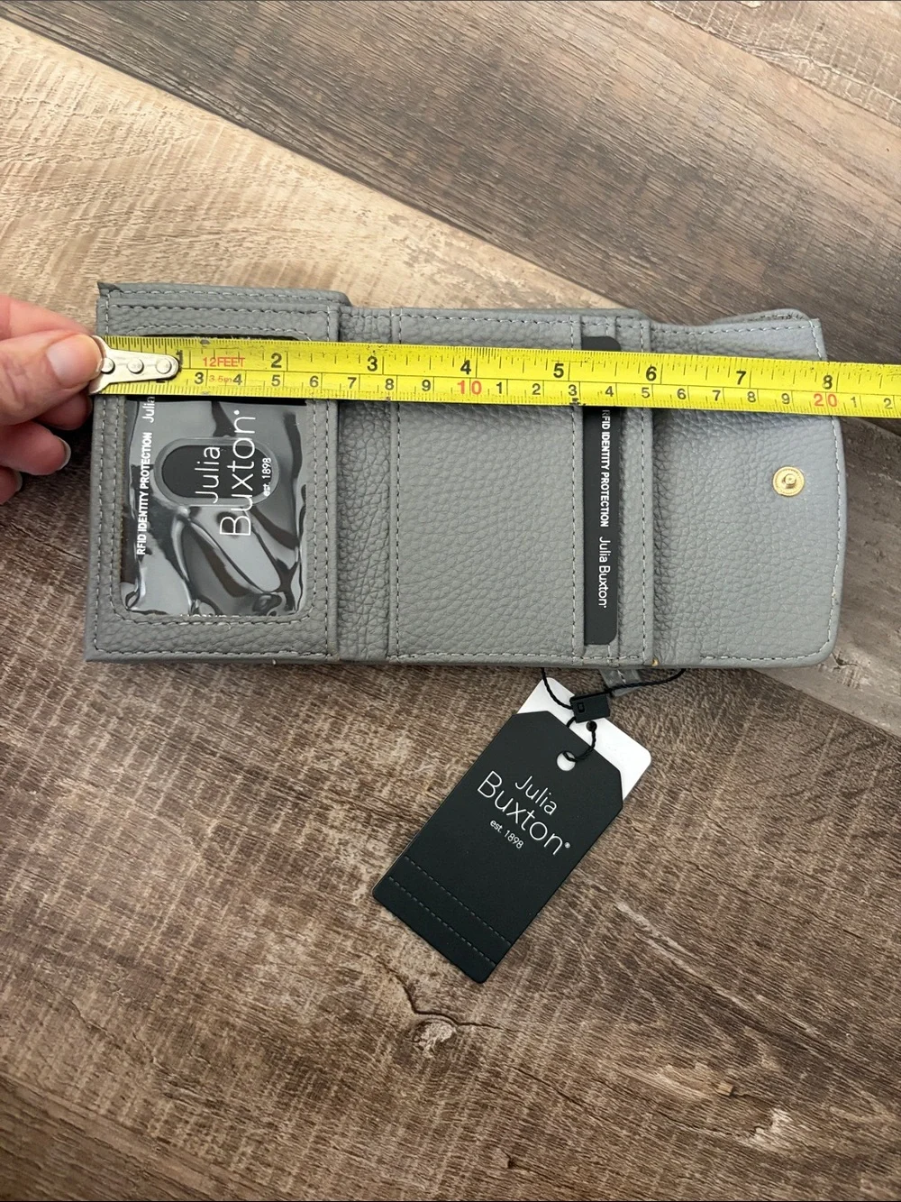 Julia Buxton Cement Mini Trifold Wallet